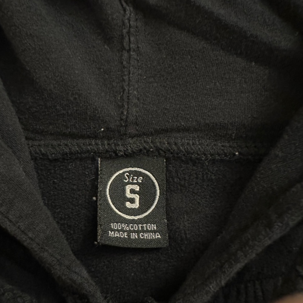 Black Hoodie with Floral Design - Picture 3 of 6